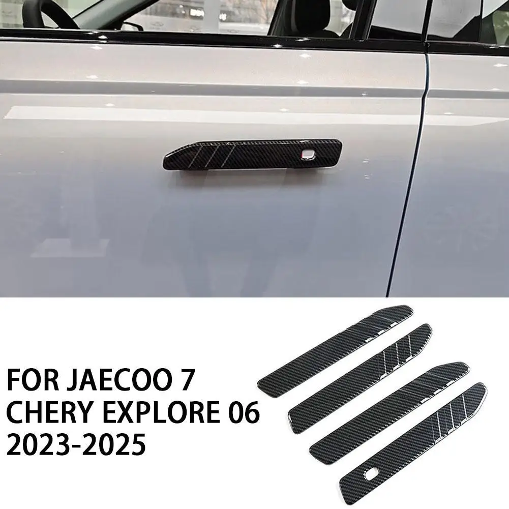 

Car Door Handle Protective Stickers Cover Carbon Fiber Pattern For Jaecoo J7 PHEV J7 Accessories 2025 2023 2024 Central