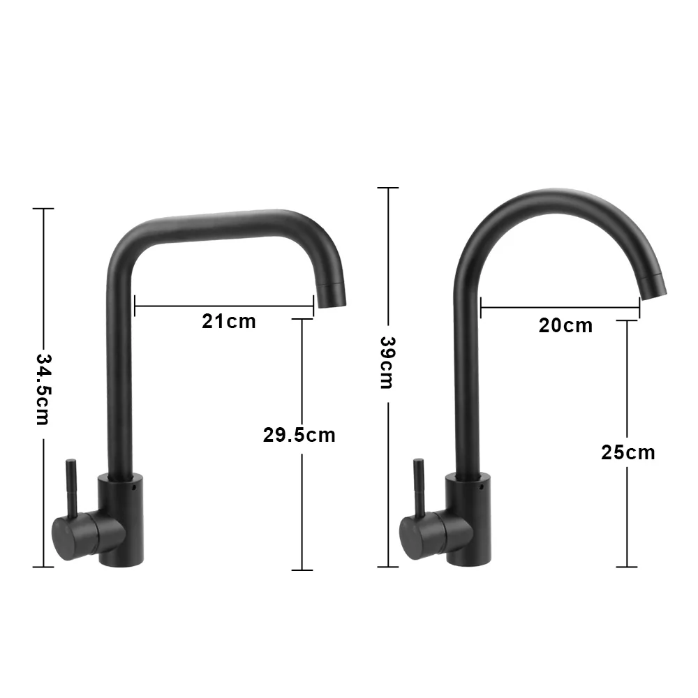 Kitchen Accessories Stainless Steel 360 Rotate Hot and Cold Deck Mounted Sinks Mixer Tap Kitchen Faucet Black Pull out