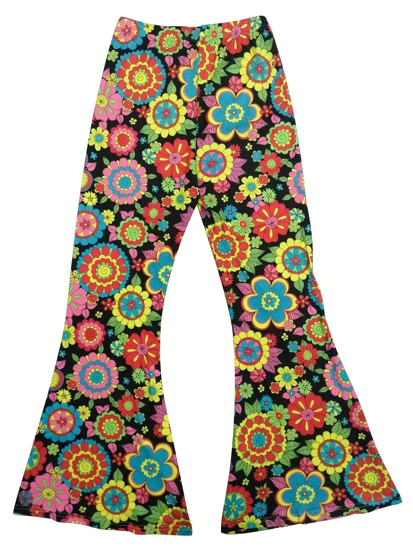 Pantalones acampanados estampados de estilo bohemio para mujer, pantalones cómodos sexys informales elásticos