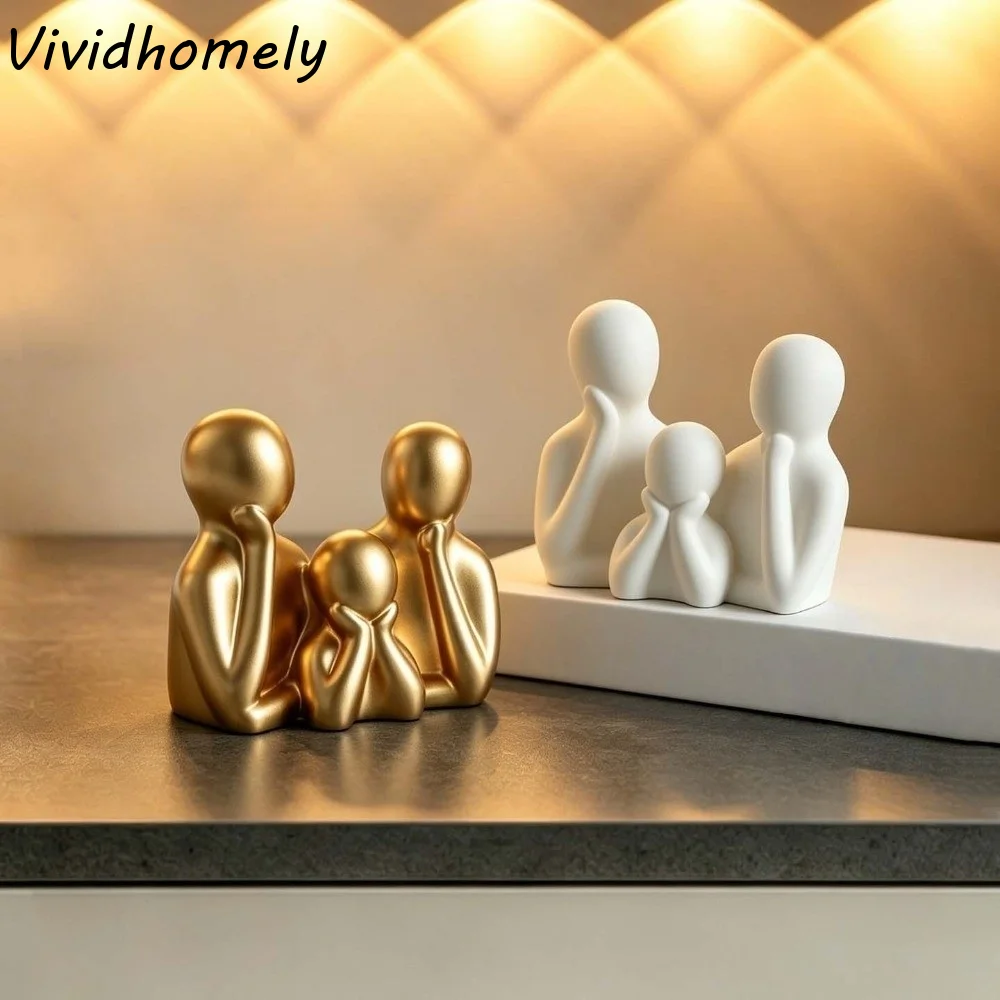 3D Printing Mockup - تمثال عناق الزوجين، منحوتة عائلية تجريدية،