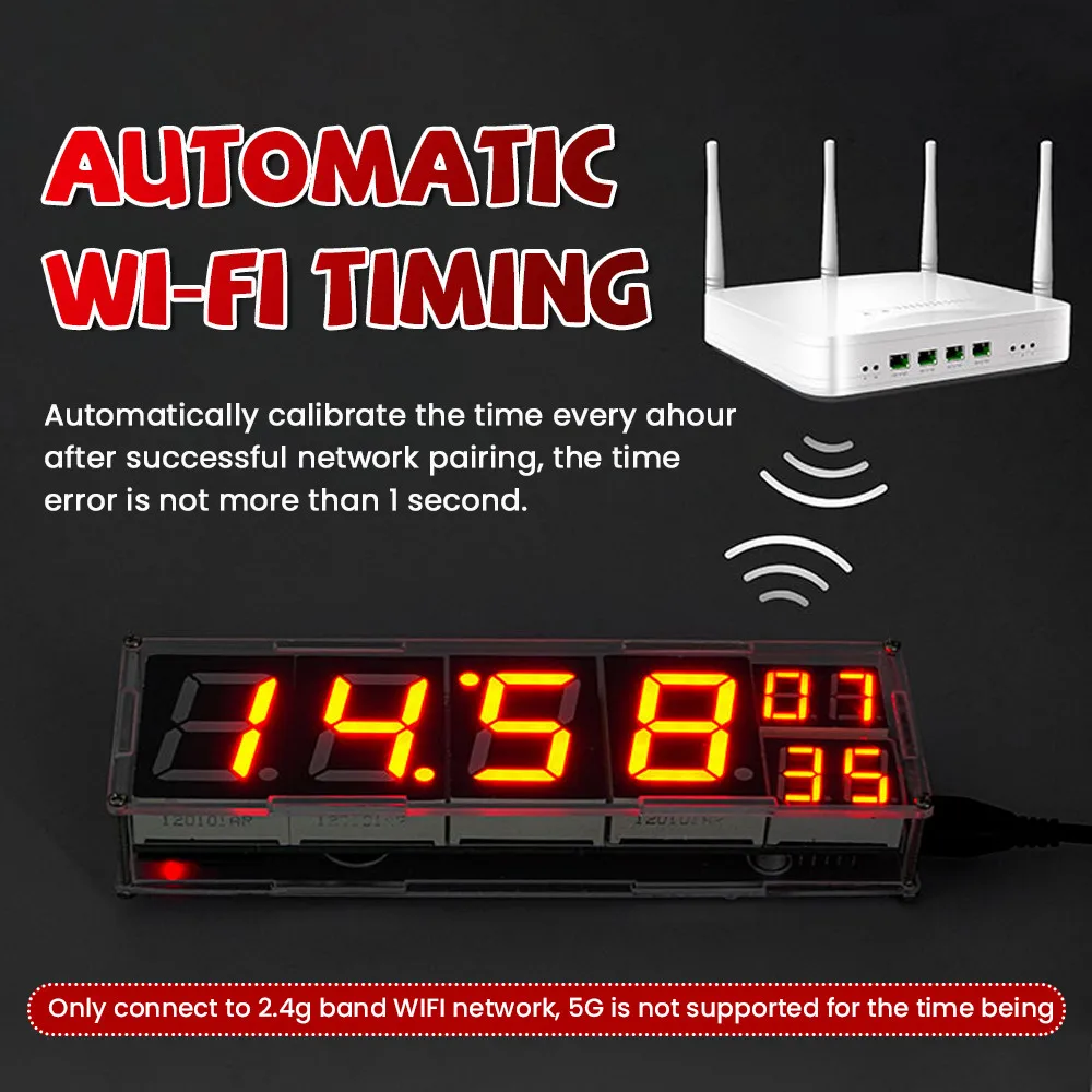 Kit fai da te orologio di rete elettronica WiFi ESP8266 modulo Display tubo digitale a 8 bit tempo allarme temperatura Kit pratica di saldatura