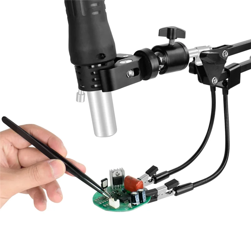 ABPR-2PCS Flexible Arms Soldering Third Helping-Hand PCB Stand Clamp Table Spring Tube Repairing Tool Metal Welding Holder