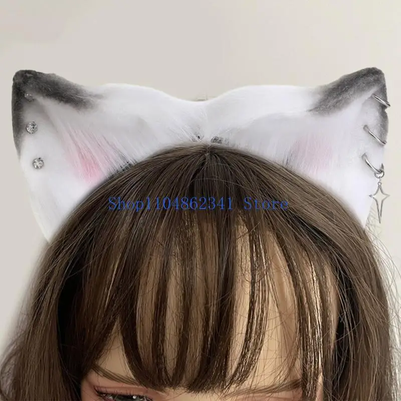 5asd สาวผม Hoop Furry หูแมว Furry แมวชุดปาร์ตี้แมวน่ารักคอสเพลย์