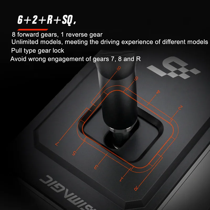 PC USB Simulation Game H Gear Shifter for Simagic DS-8X for ETS2 Simracing Racing Game with Sequence 6+2+R