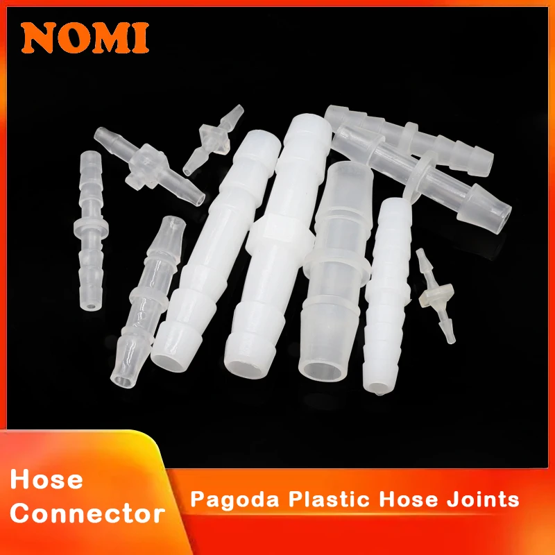 

10~50pcs Pagoda Plastic Hose Joint 1.6 2.4 3.2 4 4.8 5.6 6.4 8 9.5 10 mm Straight Type Accessories Pipe Hose Connector