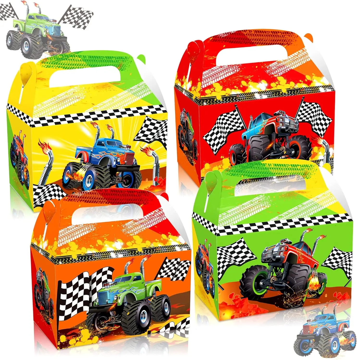 

Monster Truck Racing Car Treat Boxes Gift Candy Box Off Road Vehicle Boy Happy Birthday Party Supplies Baby Shower Favors Decors