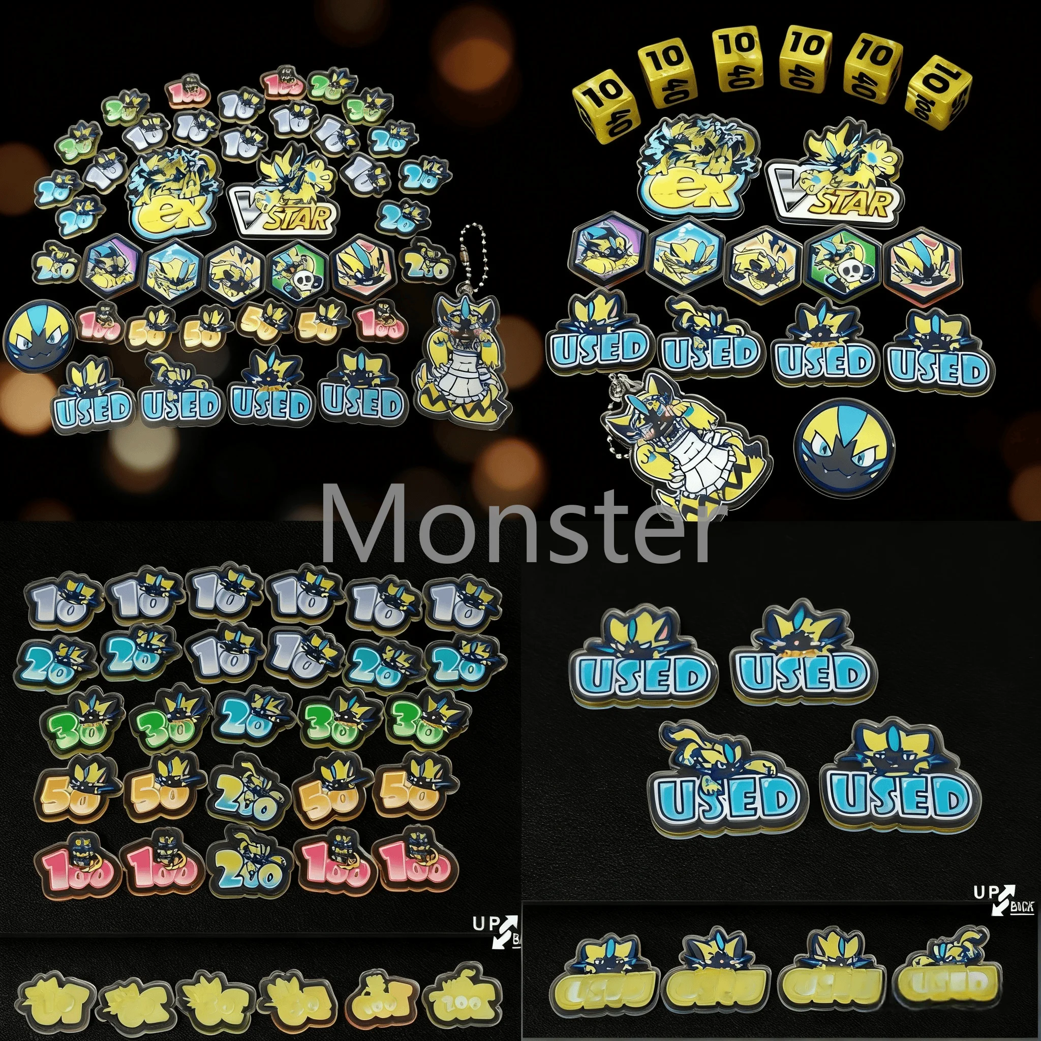 ゼラオラ-ポケモン-ptcg-ダメージカウンター-ダメージインジケーターセット-テーマダイス-vstar-マーカー-gx-ボードゲームアクセサリー-ポケモンプレイヤー向け