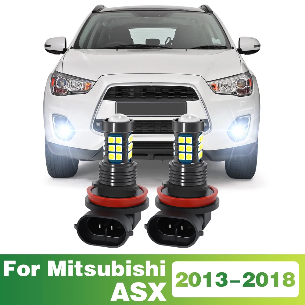 2Pcs LED Lamp Car Front Fog Light For Mitsubishi ASX 2013 2014 2015 2016 2017 2018 Accessories