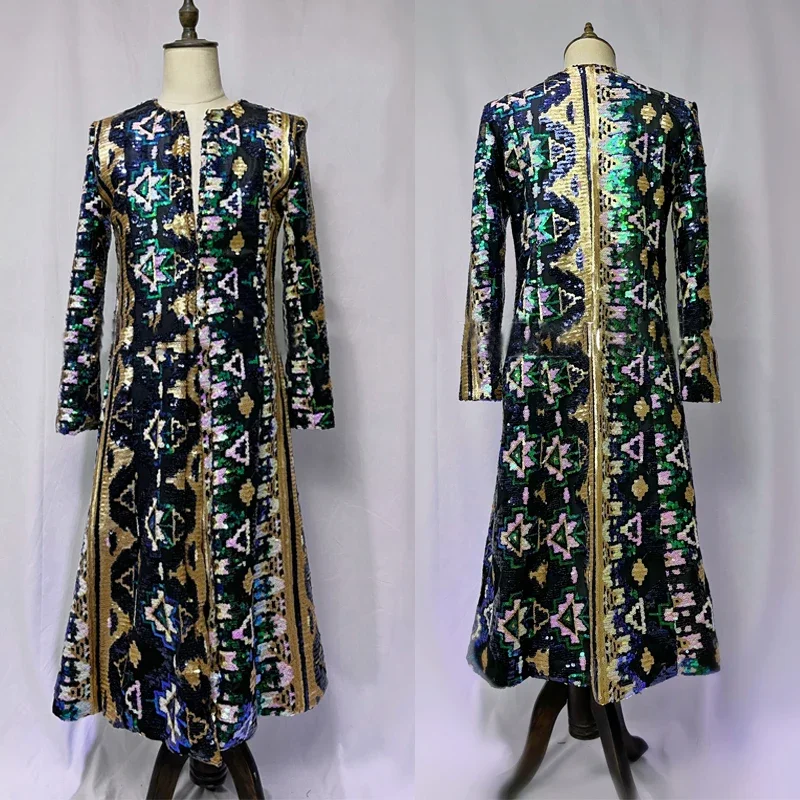 

Мужские джазовые костюмы в стиле хип-хоп, красочные длинные пальто с вышивкой и блестками, певец, танцовщица, ночной клуб, Dj Ds, сценическое шоу, наряд XS5183