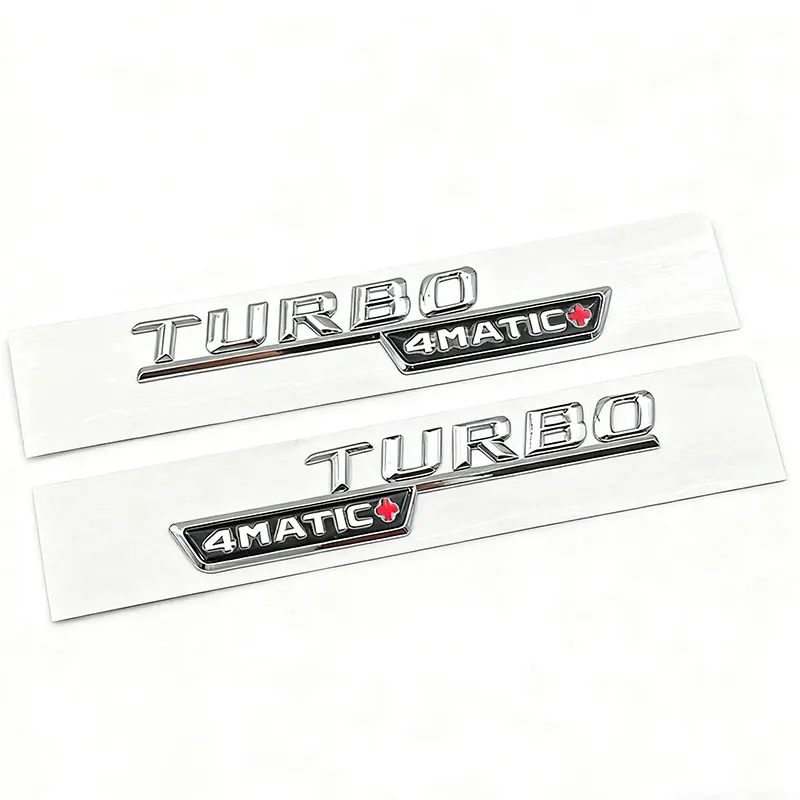 2 Stück ABS Logo TURBO 4MATIC Emblem Auto Kotflügel Seitenabzeichen für GLE53 GLA45 A45 A35 CLA35 CLA45 C117 W117 W176 W177 X156 – Detail 4