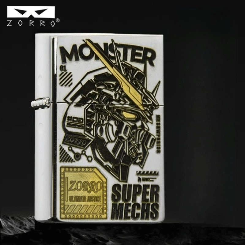 

ZORRO Second Generation Chrome-plated Mecha Warrior Windproof Kerosine Lighter, Personalized Men's Smoking Accessories Gift