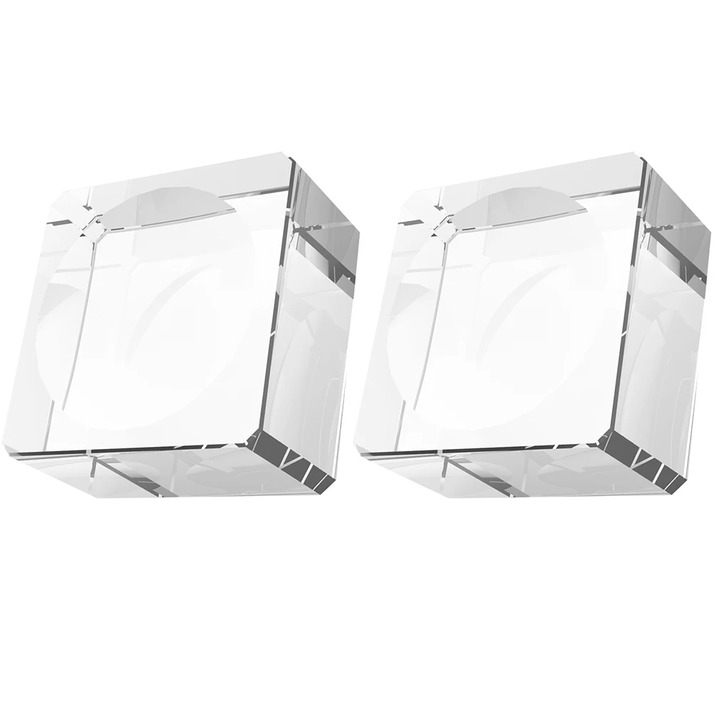 

2Pcs Creative Crystal Ball Base Exquisite Square Shape Glass Adornment Base for Room Decoration Glass Display Rack