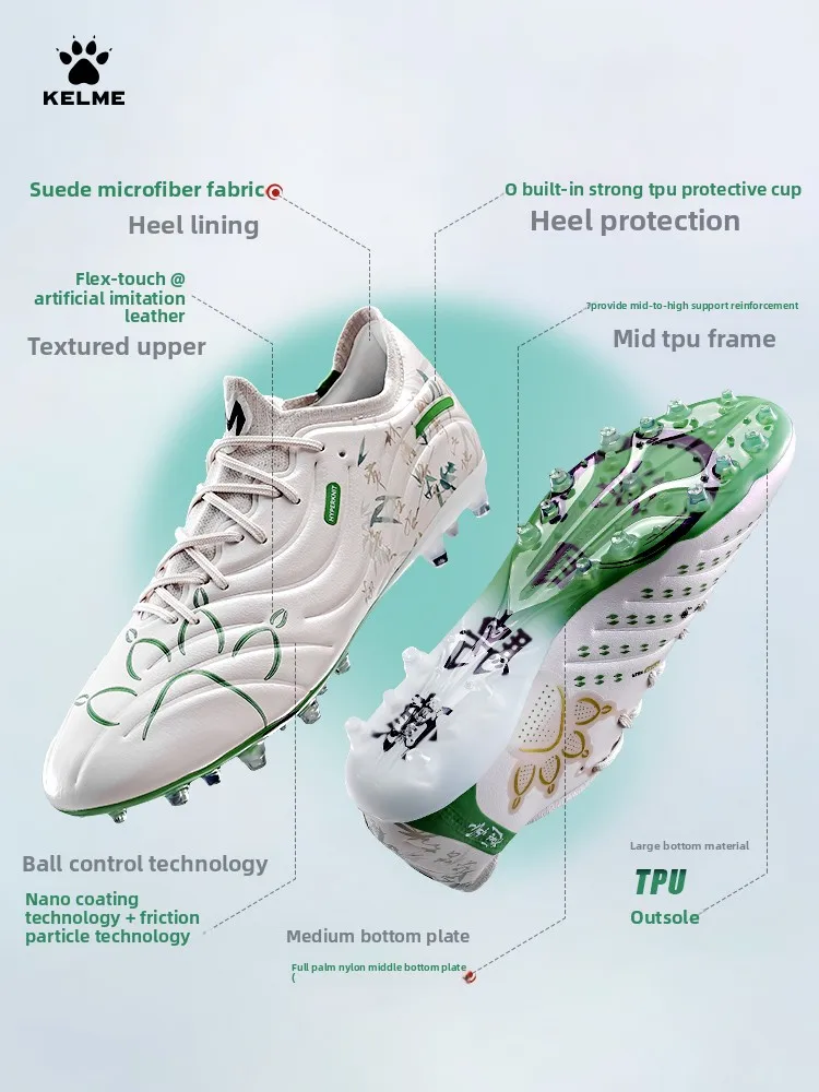 Kelme Men's Football Shoes Adult Mg Short Spikes Artificial Turf Training Football Boots Indoor Anti-slip Soccer Shoes
