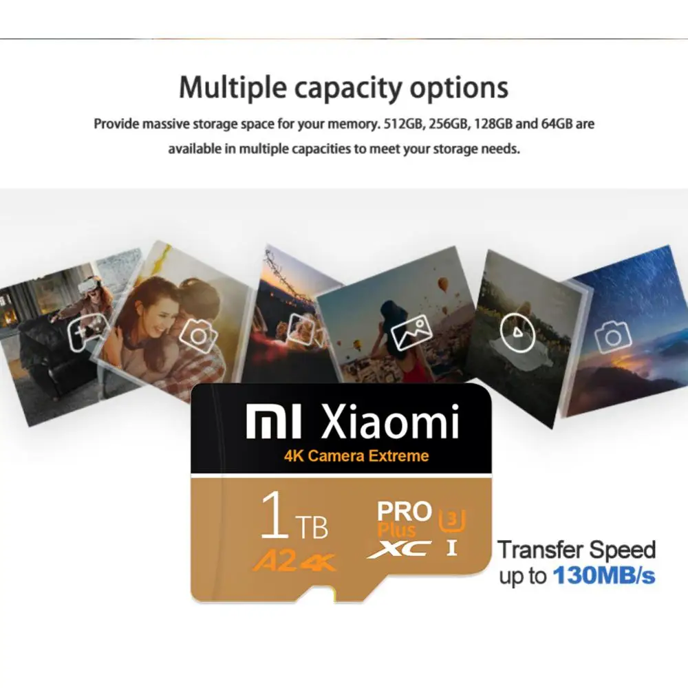 Xiaomi Oryginalna karta Micro SD 512 GB 2 TB Szybka karta pamięci Micro SD 1 TB 256 GB 128 GB TF SD do telefonu komórkowego Kamera komputerowa