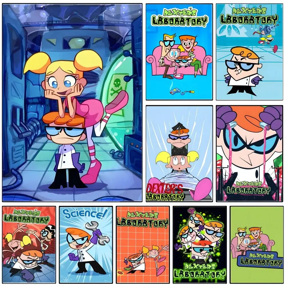 Anime Series D-Dexters Laboratory Poster Self-adhesive Art Waterproof Paper Sticker Coffee House Bar Room Wall Decor