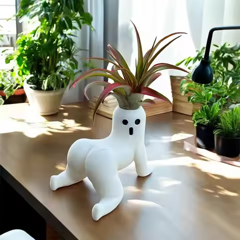 Funny Big Booty Ghost Planter - Air Plant Display Pot for Decor &amp; Prank Gifts