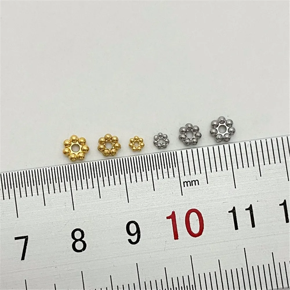 

Titanium Steel Stainless Steel Non-fading Snowflake Spacer Bead Handmade DIY Beaded Bracelet Necklace Jewelry Gasket Accessories