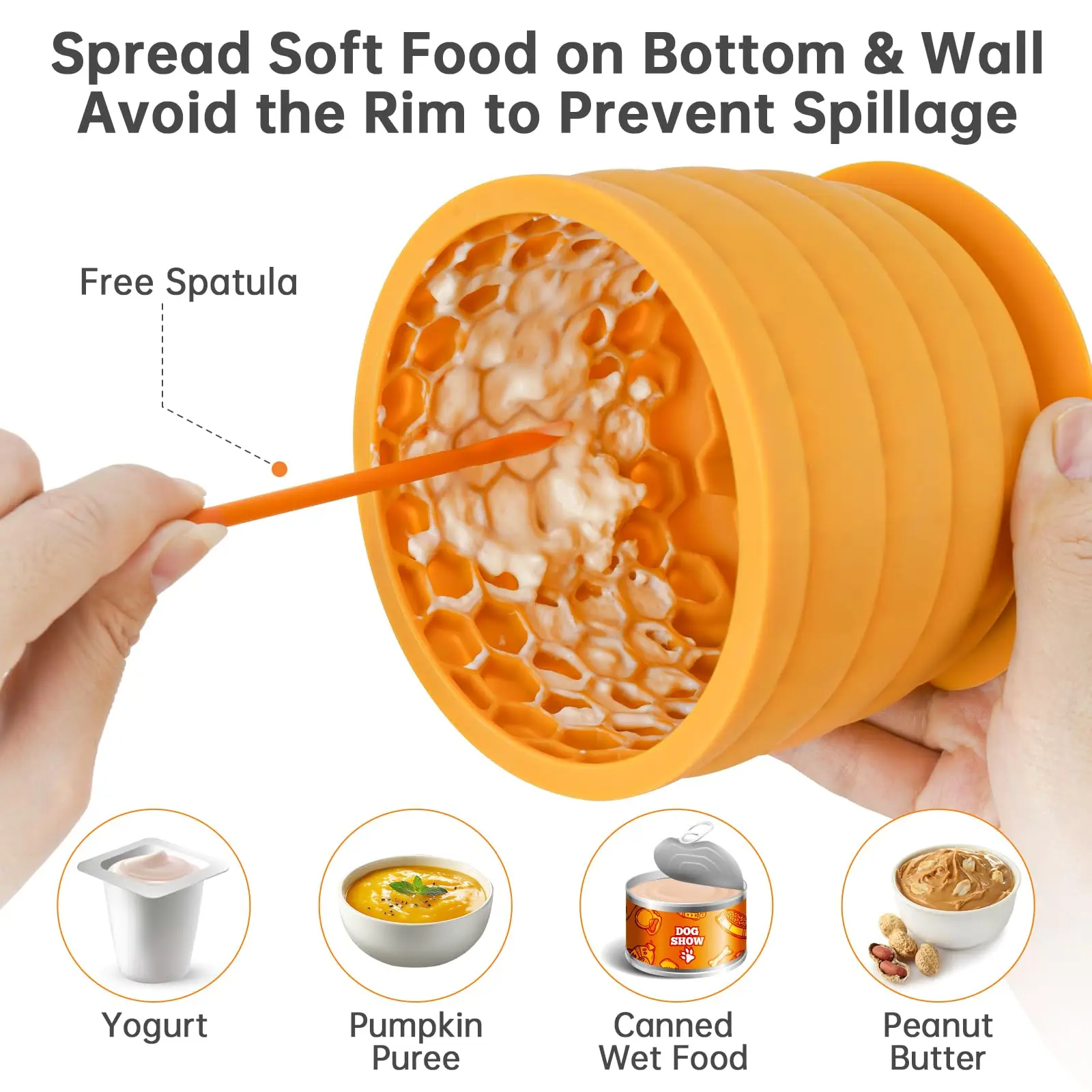 새로운 실리콘 강아지 슬로우 피더 그릇, 허니콤 리크 매트 포함, 먹이를 느리게 하고 불안 완화에 도움, 식기세척기 및 냉동실 사용 가능