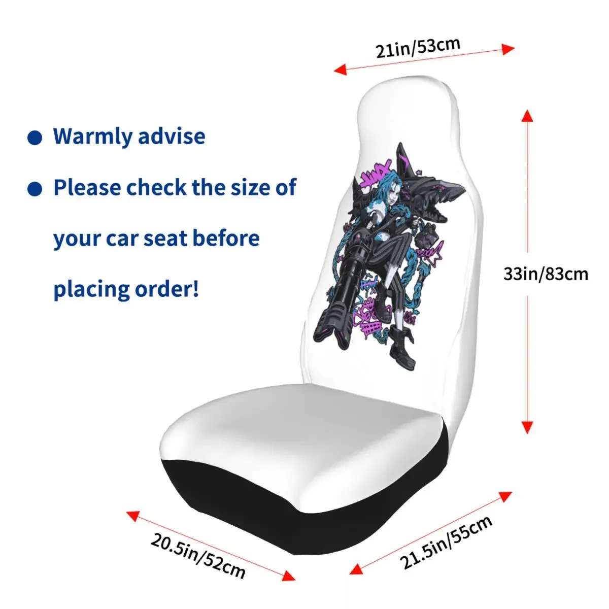 Jinx LOL أنيمي غطاء مقعد السيارة العالمي أربعة مواسم السفر غامضة لعبة وسادة مقعد/غطاء النسيج الصيد #6