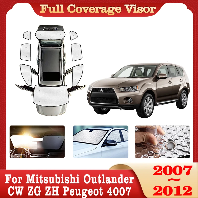 

Car Full Coverage Sunshade For Mitsubishi Outlander CW ZG ZH Peugeot 4007 2007~2012 Windshield Accessories Visors Sun Protection