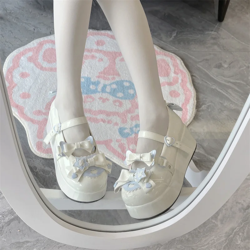 

Cosplay Lolita Wishing Heart Knot Authentic Original Single Shoes Japanese Round Toe Sweet Student Matcake Sole Women's Shoes