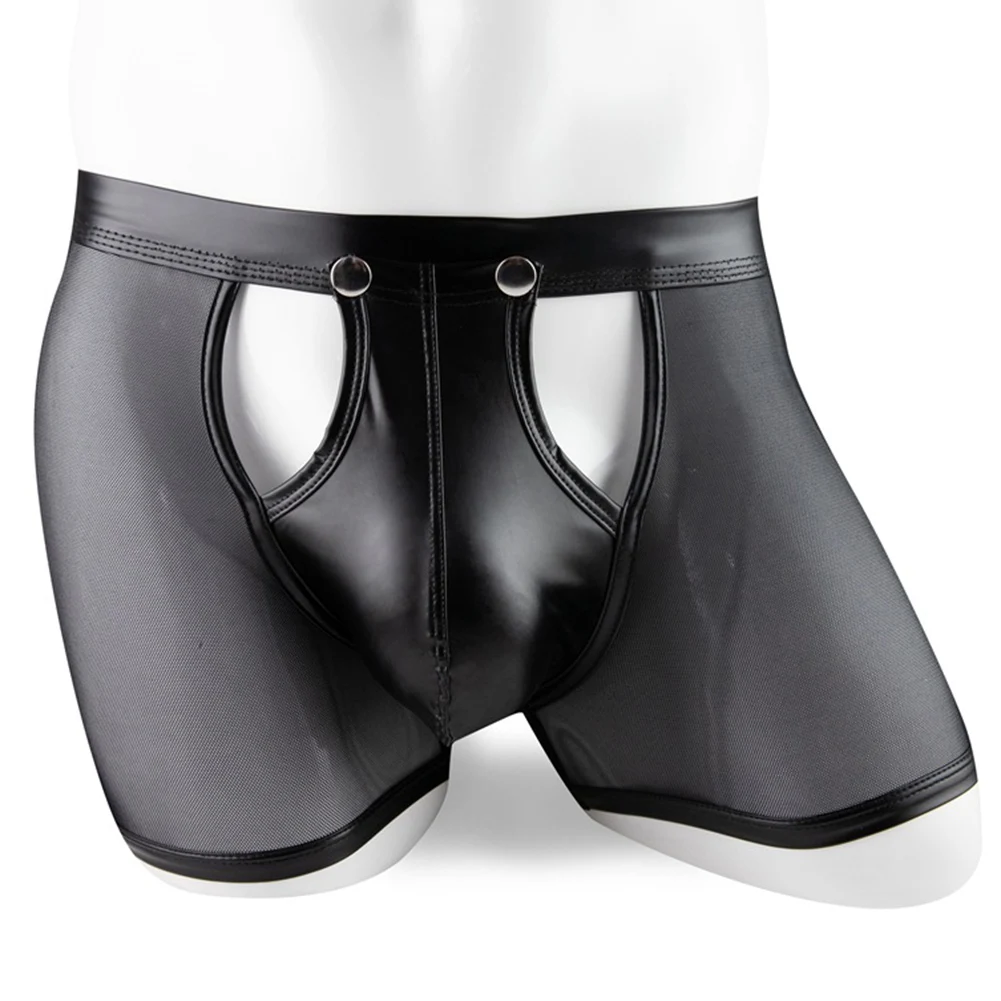 Low Waist Briefs Sexy Mens Underwear Man Clothing Patent Leather Polyester Red Black Low Waist Briefs Accessories