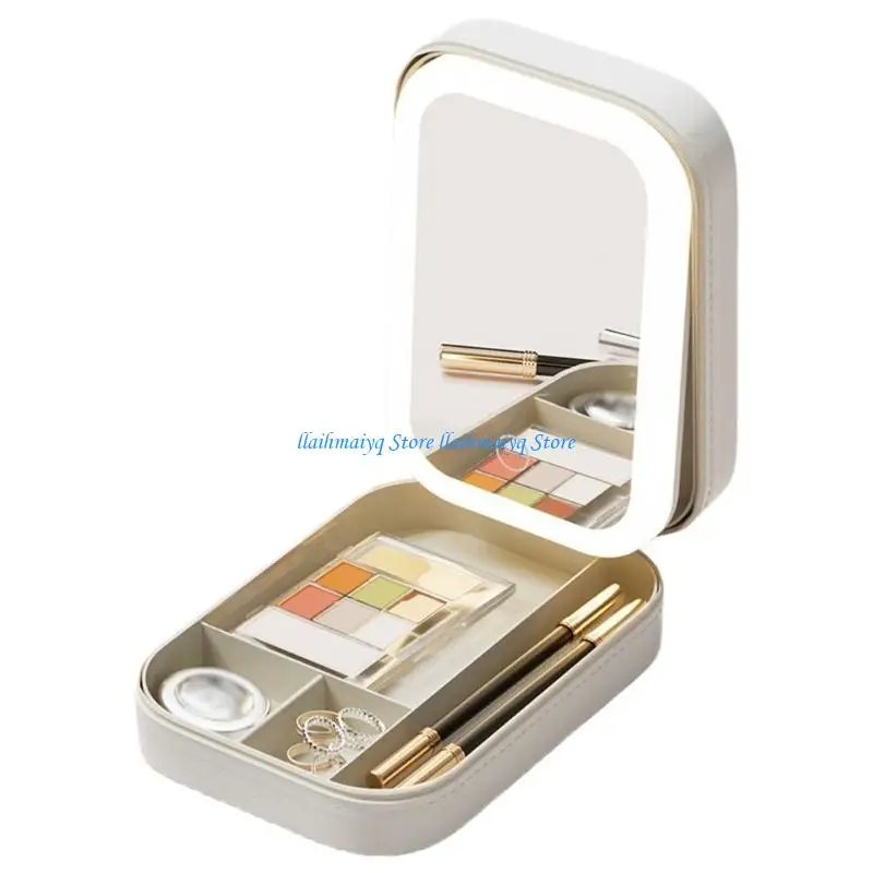 573B Multi Function Jewelry Accessories Box Jewelry Container With LED Illuminated Mirror For Earrings And Necklaces