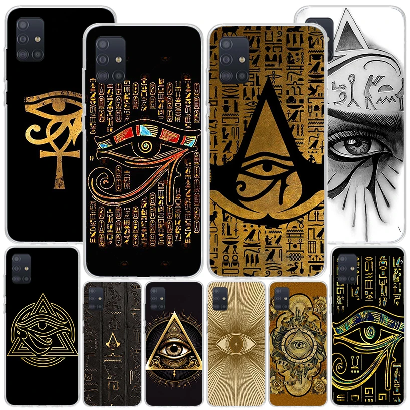 Sacred Eye of Horus Egypt Fresco Phone Case For Samsung Galaxy A51 A41 A31 A21S A11 A01 A71 A50S A40 A30 A20S A10S A6 A7 A8 A9 P