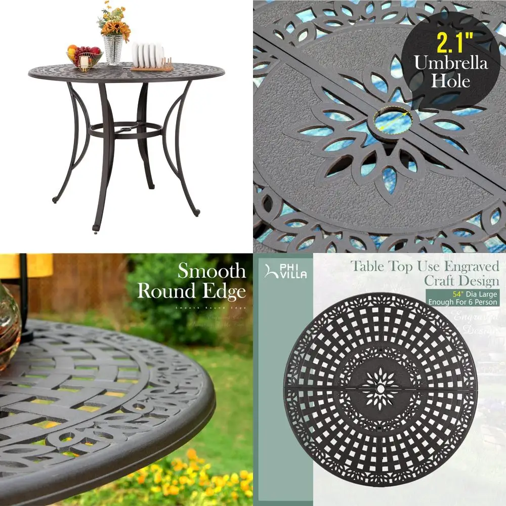 aluminum round high dining table for 6, 54
