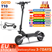 OOTD T10 Electric Scooter 900W Peak Power 48V13AH Battery LED Display 11-inch Tire Portable City Off-Road Adult E-Scooter