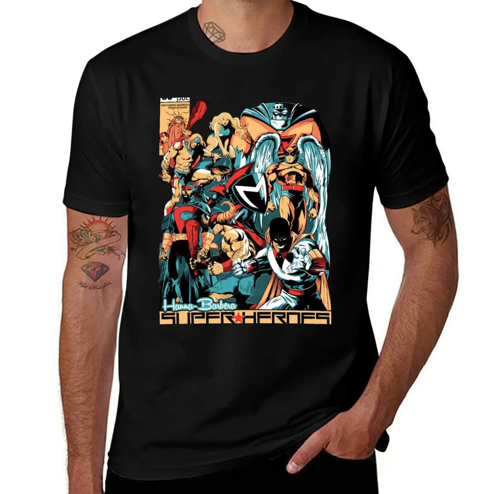 HANNA-BARBERA SUPER HEROES Classic T-Shirt t shirts for man pack cotton black cotton t-shirt plain for man package T-Shirt