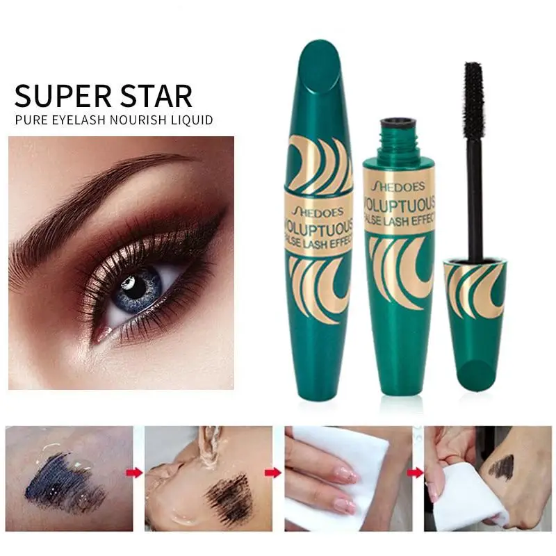 4D Silk Fiber Lash Mascara Waterproof For Eyelash Extension Black Thick Lengthening Eye Lashes