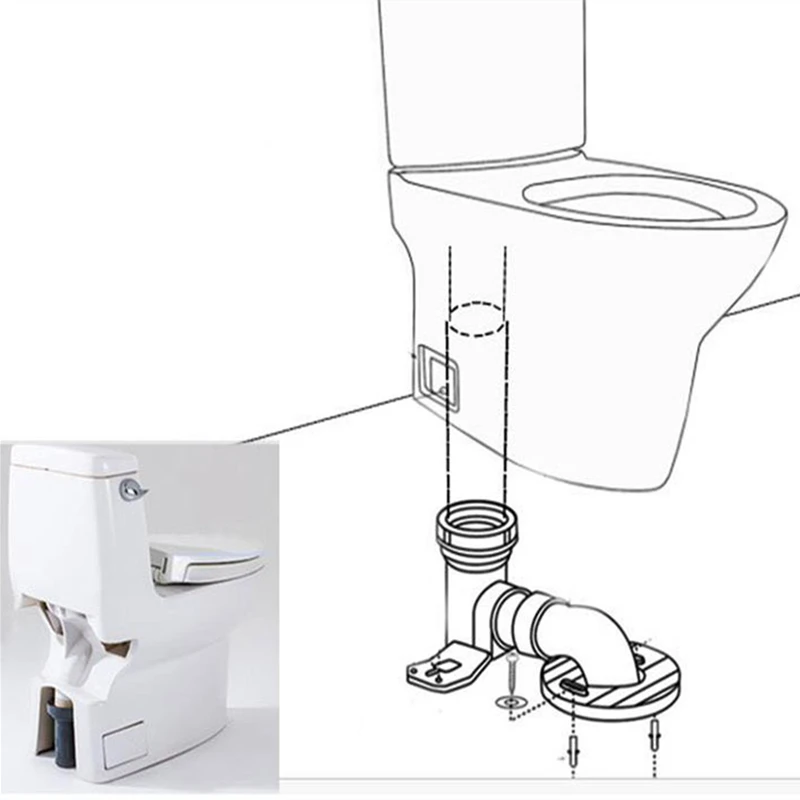 Toilet Shifter PVC Toilets Drain Pipe Exten Set Intelligent Relocation Kit Smart WC Positioning System Extension Tube