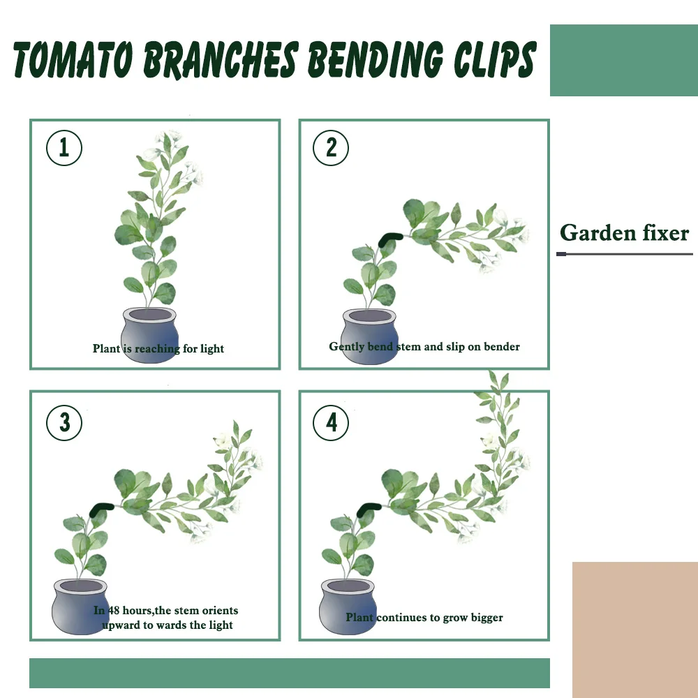 Plastikowe gałęzie pomidorów klipsy do gięcia sadzenie Bender ogrodnictwo szklarnia wsparcie dla treningu niskiego stresu trener wspinaczki