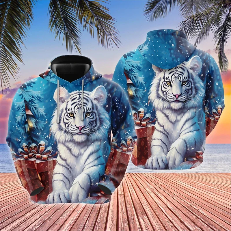 

Fashion Cute Tiger Cub Graphic Sweatshirts Harajuku Small Animal 3D Printed Hoodies For Men Clothes Kawaii Baby Tracksuit Tops