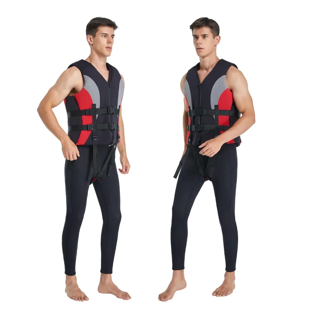 Adult EPE Life Jacket Swimming Water Sports Equipment Buoyancy Vest Portable Wading Rafting Fishing Boating Kayaking Life Vest