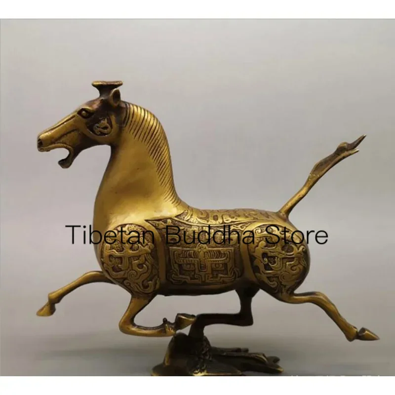 Copper Statue Wholesale of pure copper horse, flying swallow, twelve zodiac horses, ornaments, living room, brass horse, ornamen