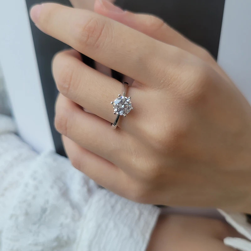 Tuopumiya 18K الذهب مختبر خاتم الماس النساء الإناث خاتم الماس خاتم الزواج للنساء #4