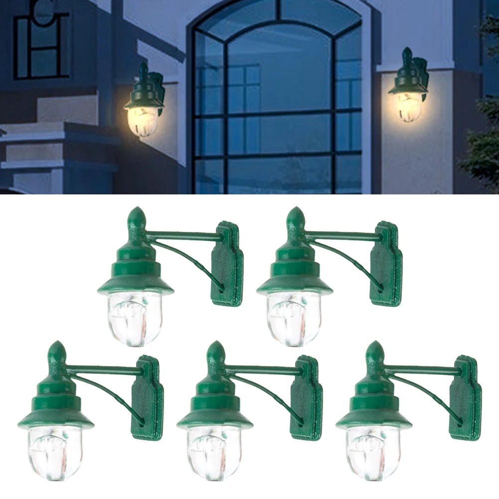 

5pcs Moss Landscape Model Wall Lamp Architectural Sandbox Model Wall Lamp DIY Accessories Railway Train Layout Sandtable Decor