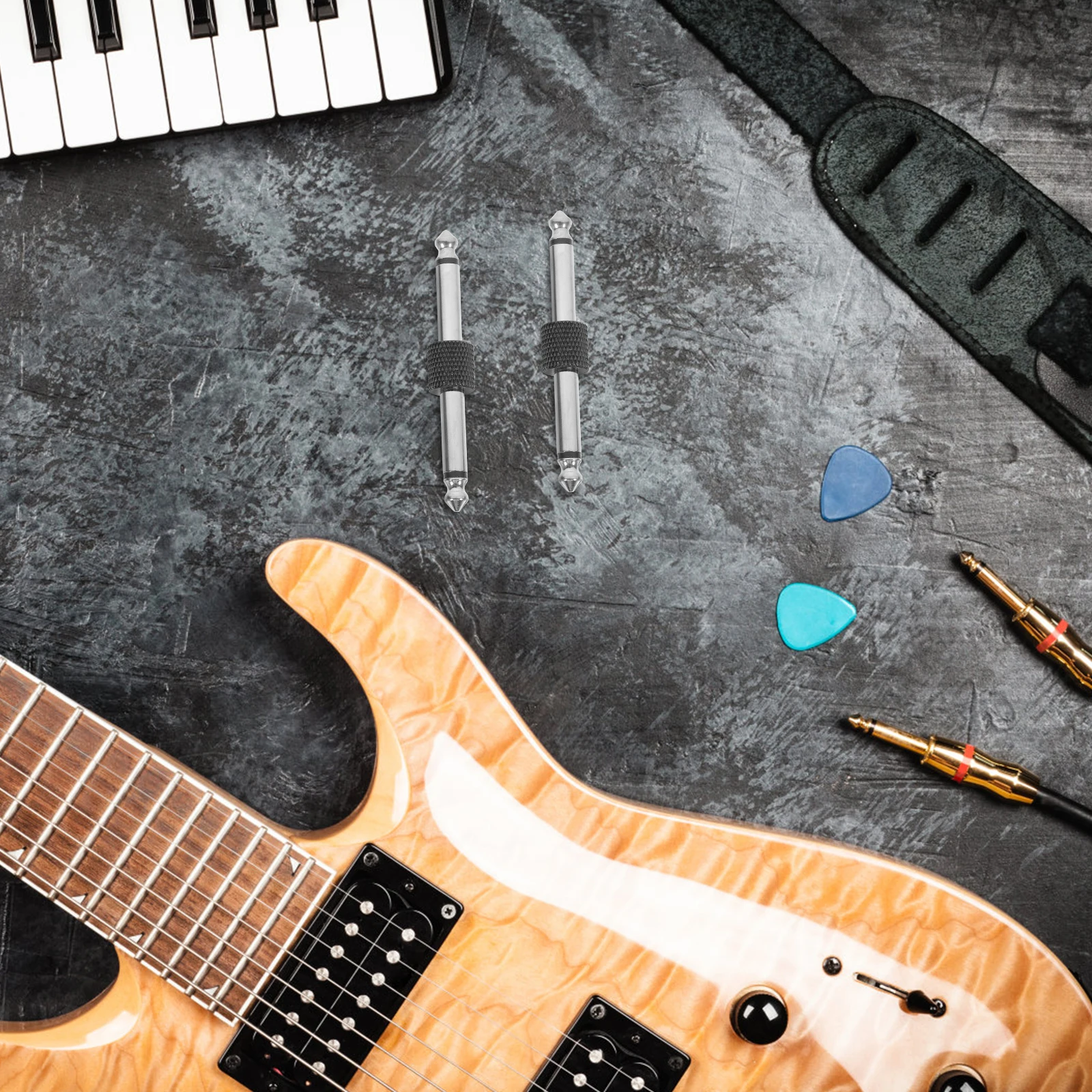 

3pcs 6.35Mm Pedal Connector Straight Durable Guitar Patch Connector No Distortion Sound Transmission Pedal Board Coupler Guitar