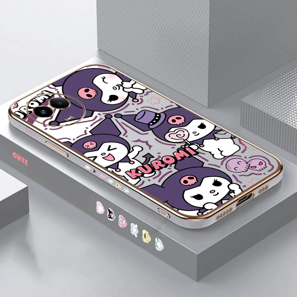 Cartoon Cute Kuromi Case For Realme 11 10 9 9I 8 8I 7 7I 6 5 6S 5I 5S 6I C17 X5 K7X Narzo 60X 60 50I 50 30 20 20A PRO PLUS Cover