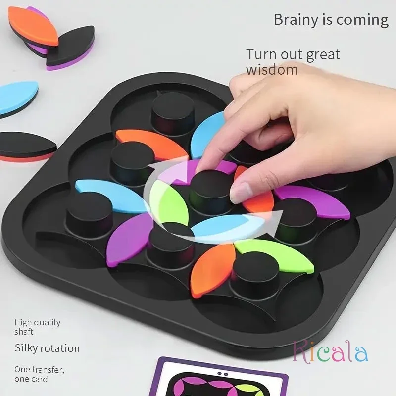 Permainan Interaktif untuk Anak-Anak Permainan Papan Puzzle Meja Daun Berwarna-warni Berputar Set Mainan Pembelajaran Awal