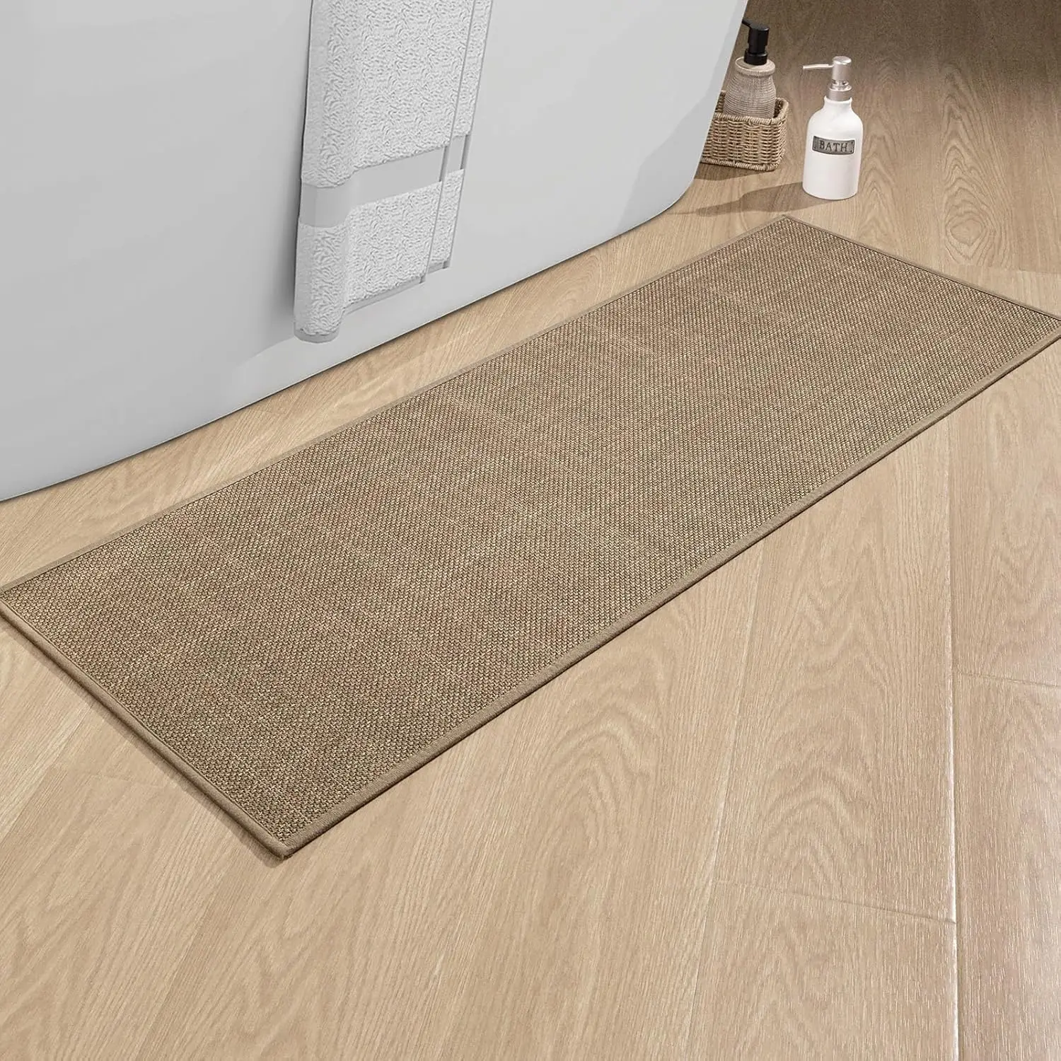 

Bathroom Rugs 47x17, Ultra Thin Non Slip Bath Mat Runner Quick Dry Absorbent Bath Mat for Bathroom