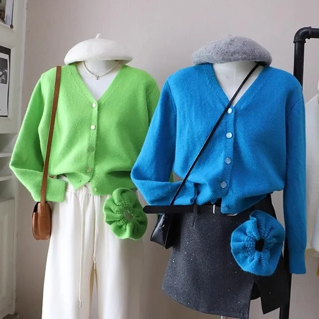 

Ele een Knitted Sweater Coat for Women with Hair Tie Spring Autumn High Faion Sensation Comfortable Thiened Fabric