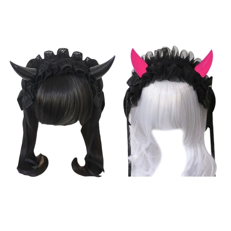 

Women Girls Cartoon Devil Horns Headband Halloween Cosplay Hair Hoop N7YF