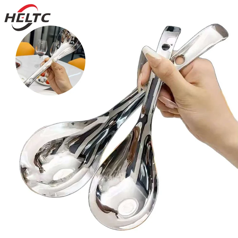 

Stainless Steel Round Spoon Net Red Golden Dinner Long Handle Stirring Dessert Spoons For Kitchen Accessories Gadgets