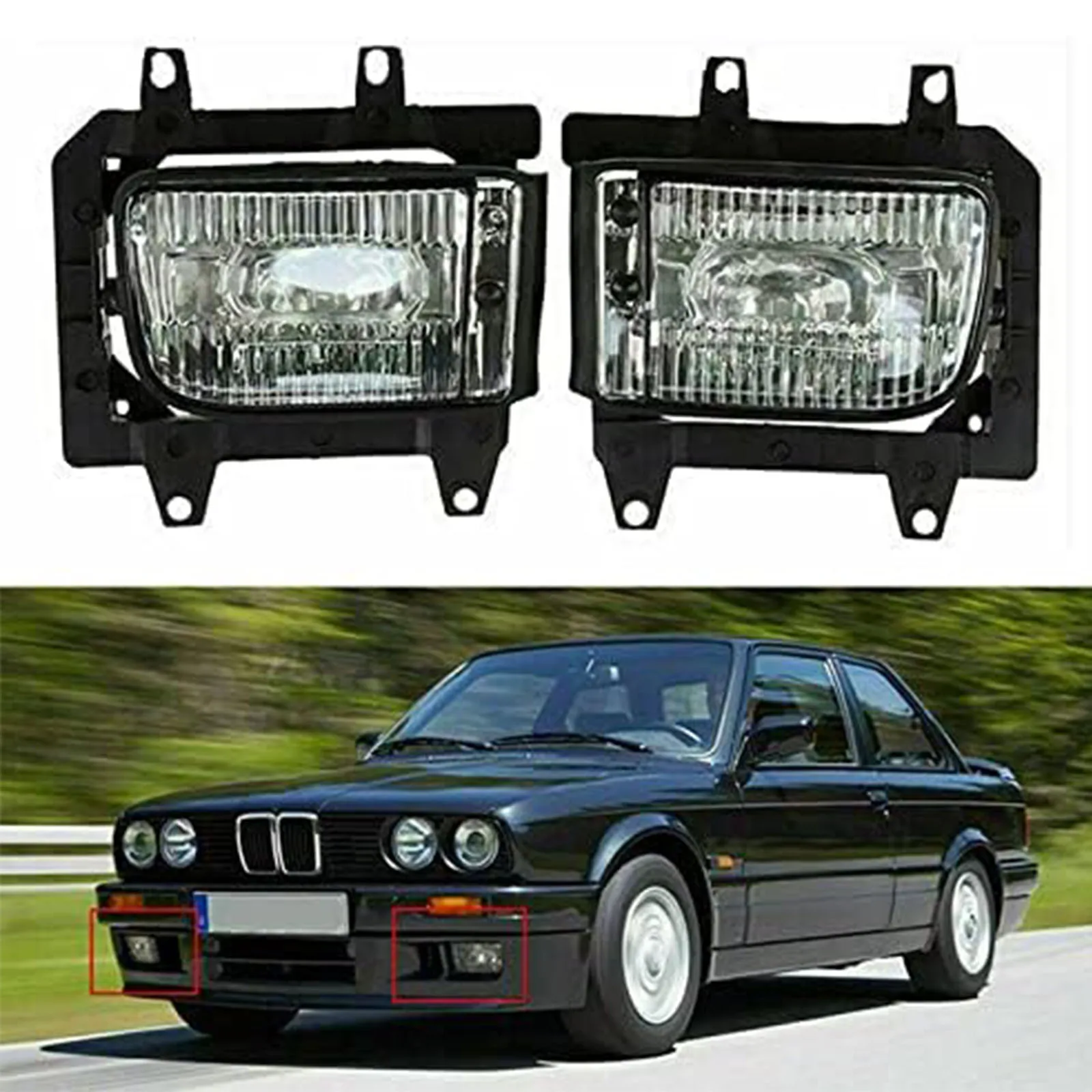 

Противотуманная фара переднего бампера (без лампы) для BMW E30 318I/325I/325E — прямая замена 63171385945 63171385946