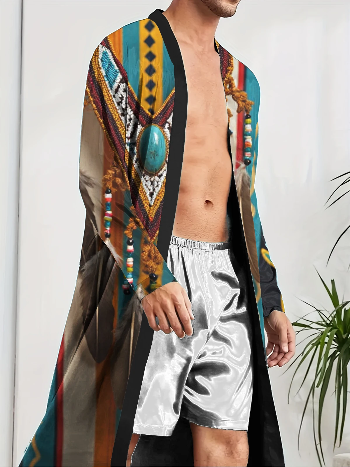 1pcs Men's Robes 2026 Spring/Summer 3D Printed bath robe Breathable Bathrobe man Men's bathrobe Graphic Sleepwear sleepwear