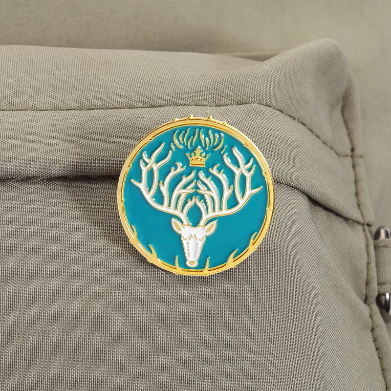 Throne Enamel Pin Terrasen Stag Badge Aelin Galathynius "You Do Not Yield" Quote Brooch Bookish Jewelry Gift for Readers view 4