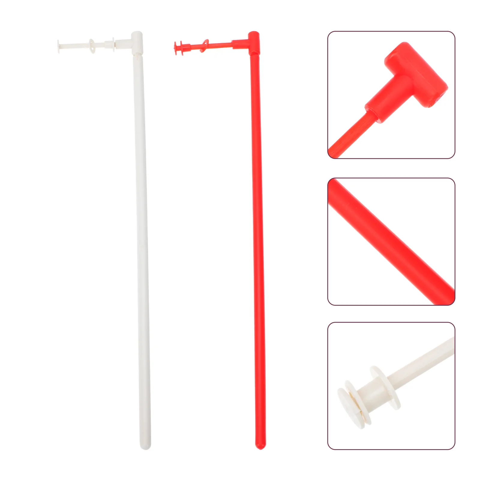 

20 Sets Windmill Making Rods Solid Plastic Poles 10 White 10 Red Lightweight DIY Craft Windmill Sticks Bars Accessories